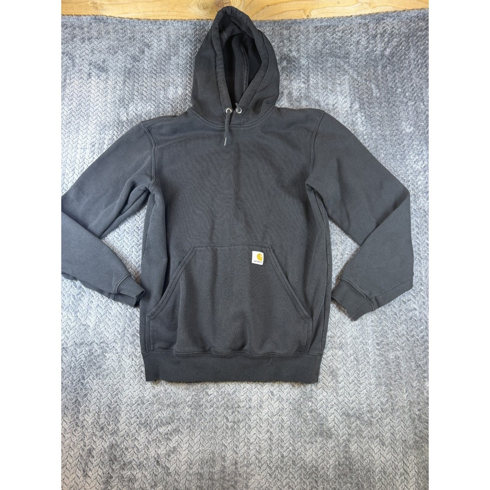 Carhartt Marquette Sweatshirt Mens Small Black Original Fit Hooded Pullover K121